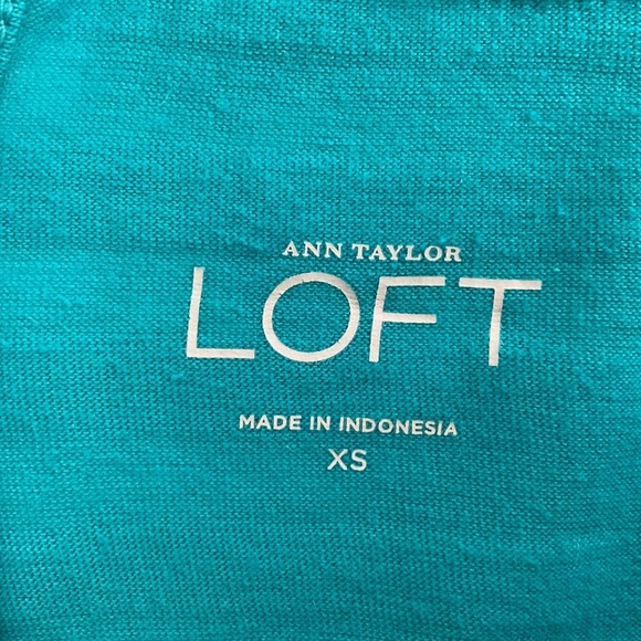 Ann Taylor Loft Cover Up Dress XS Teal Drawstring Waist V-Neck Beach Swim - Picture 3 of 7